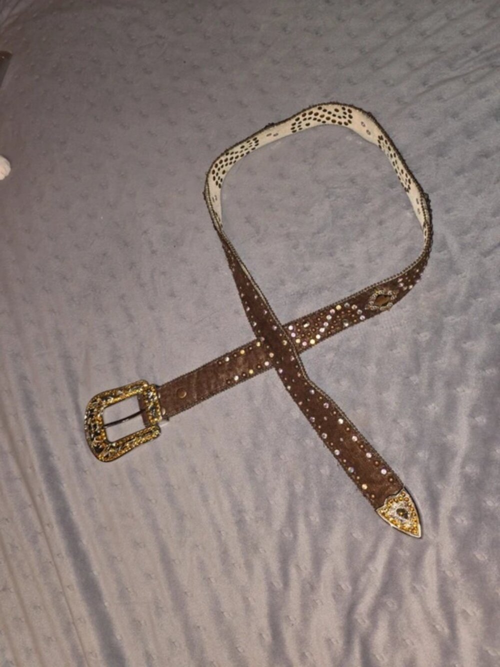 Leather Rhinestone Belt - Picture 3 of 3